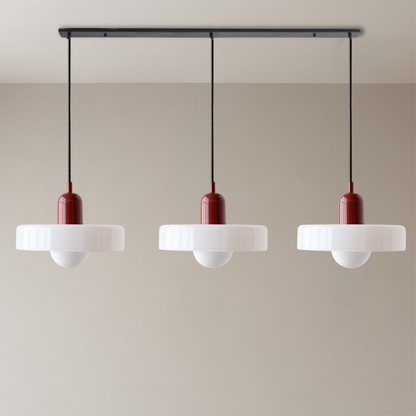 Bauhaus 3-Arm Pendelleuchte Bunt Glas