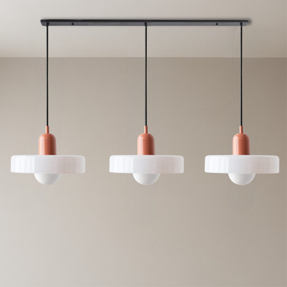 Bauhaus 3-Arm Pendelleuchte Bunt Glas