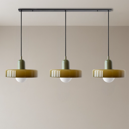 Bauhaus 3-Arm Pendelleuchte Bunt Glas