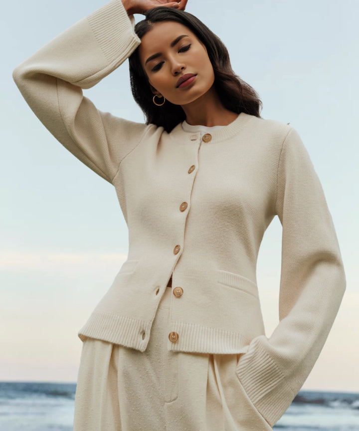 Norvielle Damen Strickjacke Knöpfe