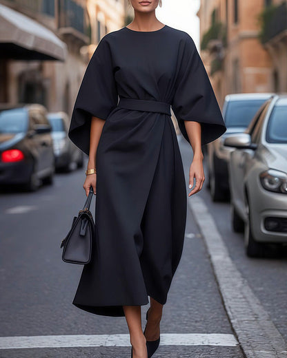 Damen Midikleid mit Bindegürtel - Norvielle