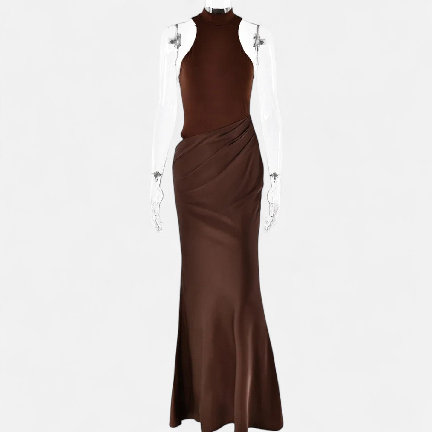 Damen Maxikleid Cut-Out Neckholder