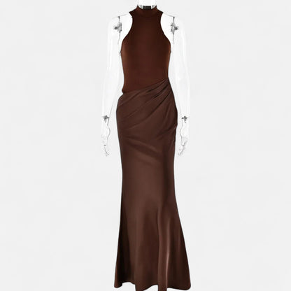Damen Maxikleid Cut-Out Neckholder