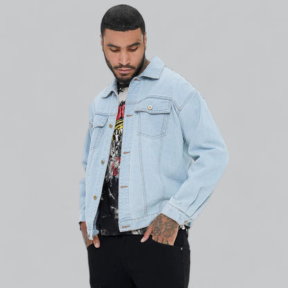 Norvielle Herren Jeansjacke Bequem Casual