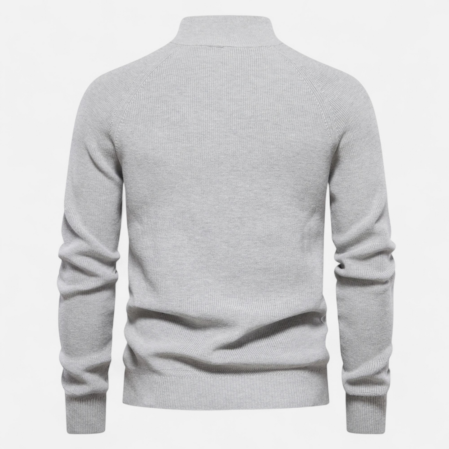Herren Strickpullover Stehkragen Reißverschluss Baumwolle