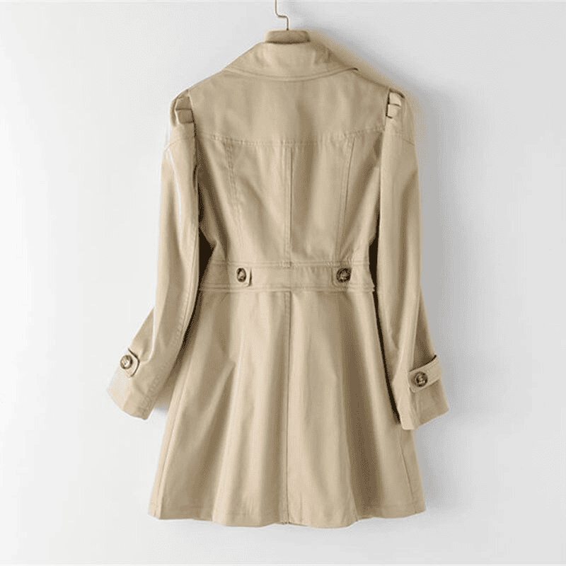 Damen Trenchcoat Ein-Knopf-Modell Gesteppte Schultern - Norvielle