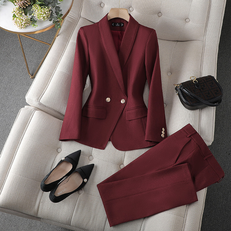 Damen Business Set Taillierter Blazer und Hose - Norvielle
