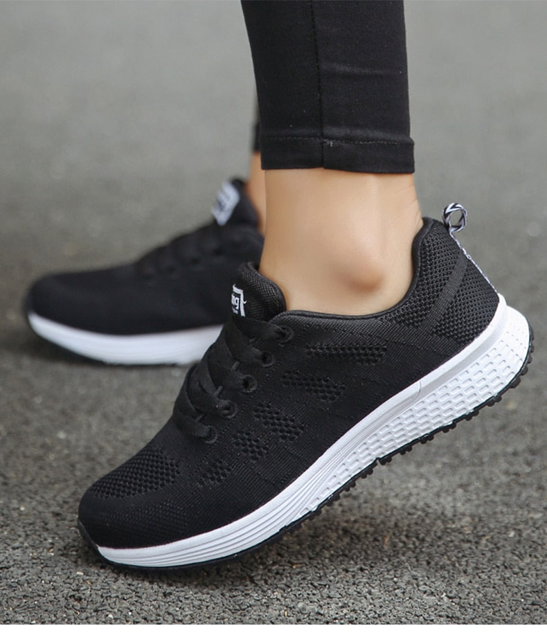 Damen Laufschuhe Schnürverschluss Sportlich