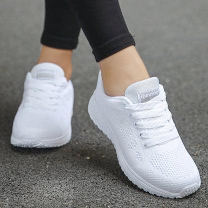Damen Schnürsneaker Casual Laufschuhe Beige