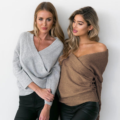 Damen Großer Wickelpullover Strukturiert Norvielle - Norvielle