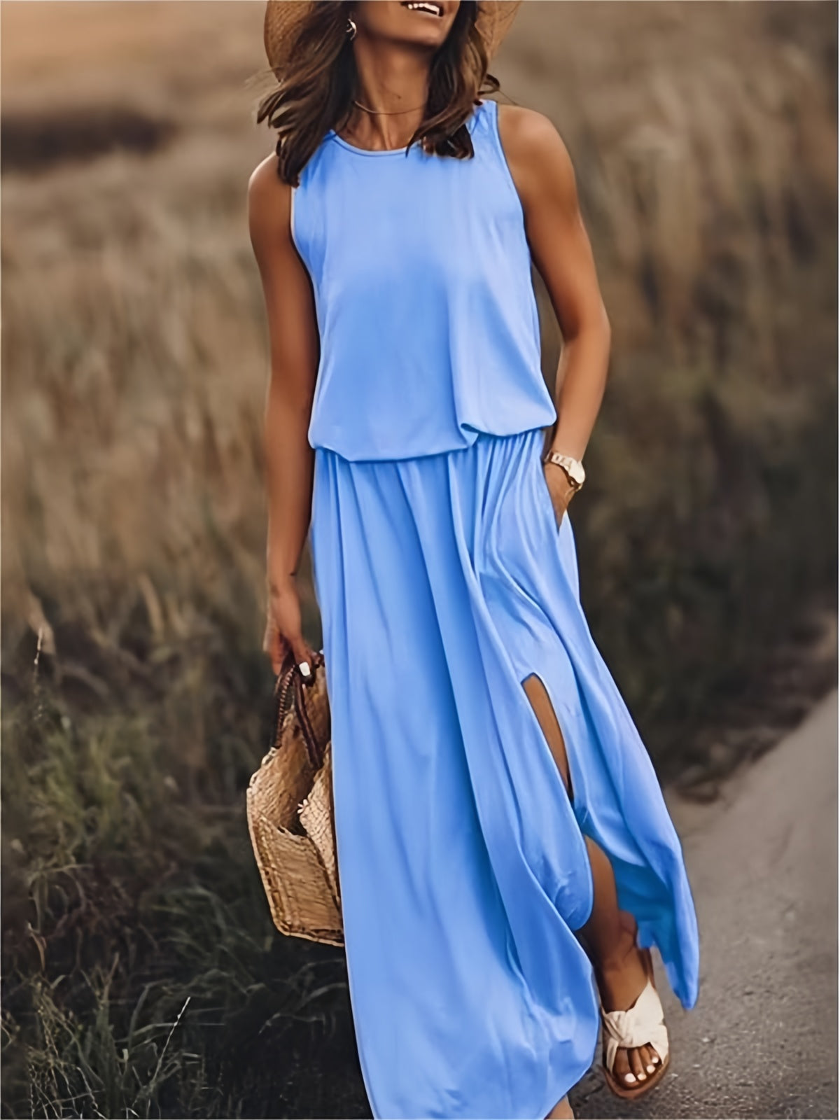 Damen Maxikleid Modal Stilvolles Design