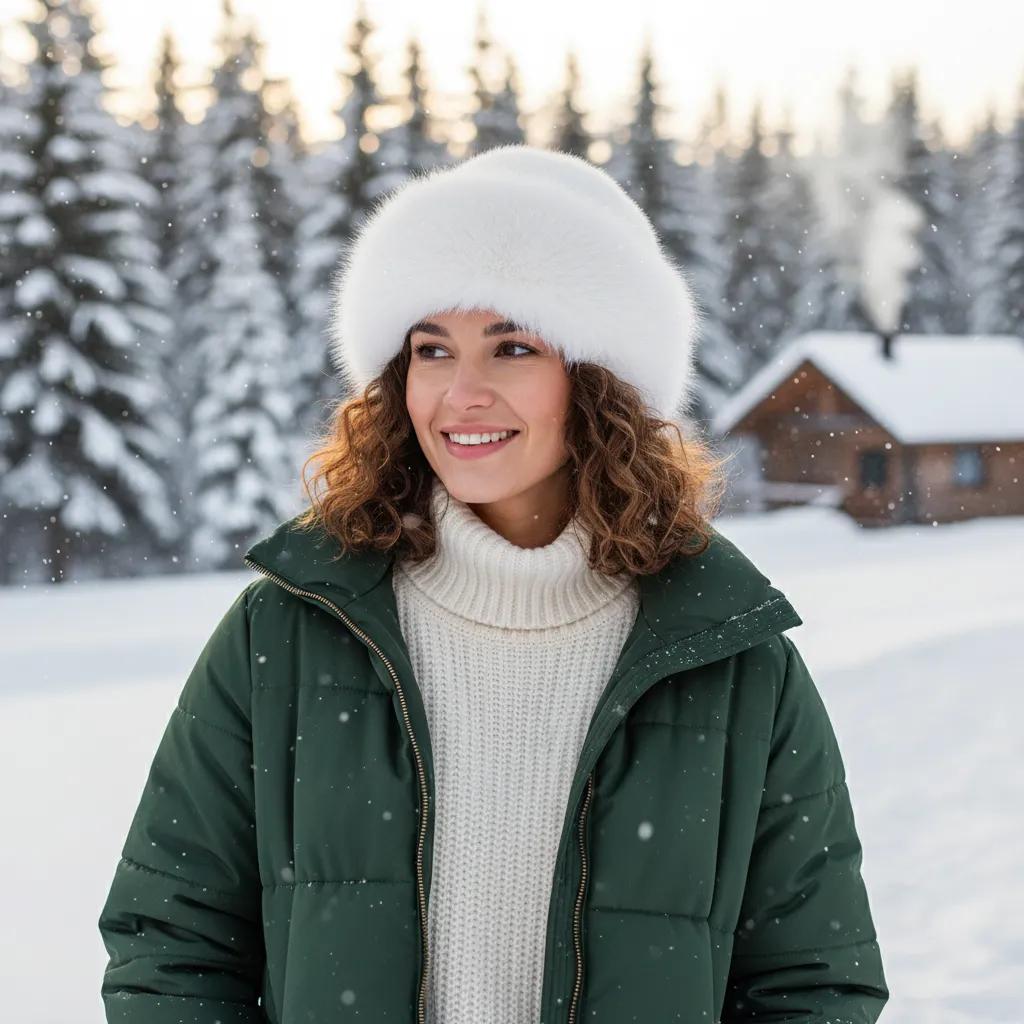 Furla Damen Wintermütze Pelz Warm