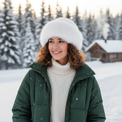 Furla Damen Wintermütze Pelz Warm