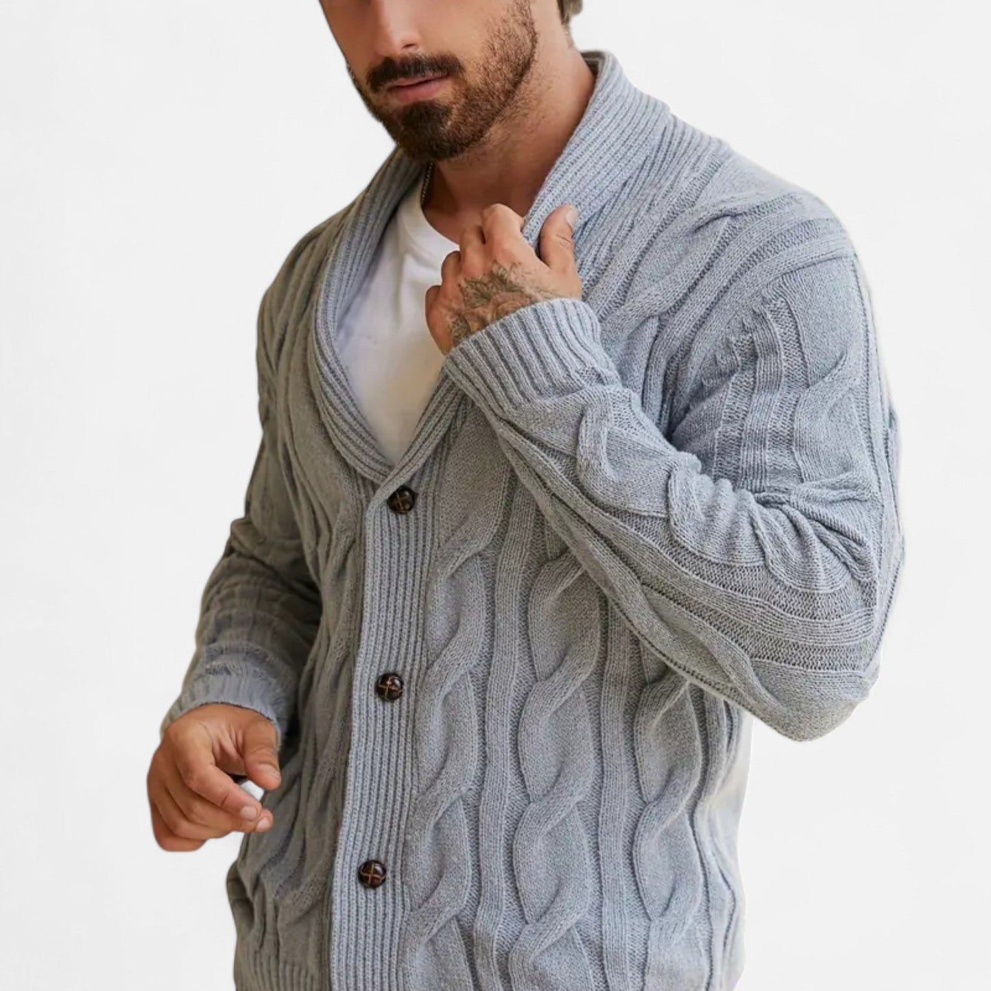 Herren Strickcardigan Klassisch mit Knöpfen