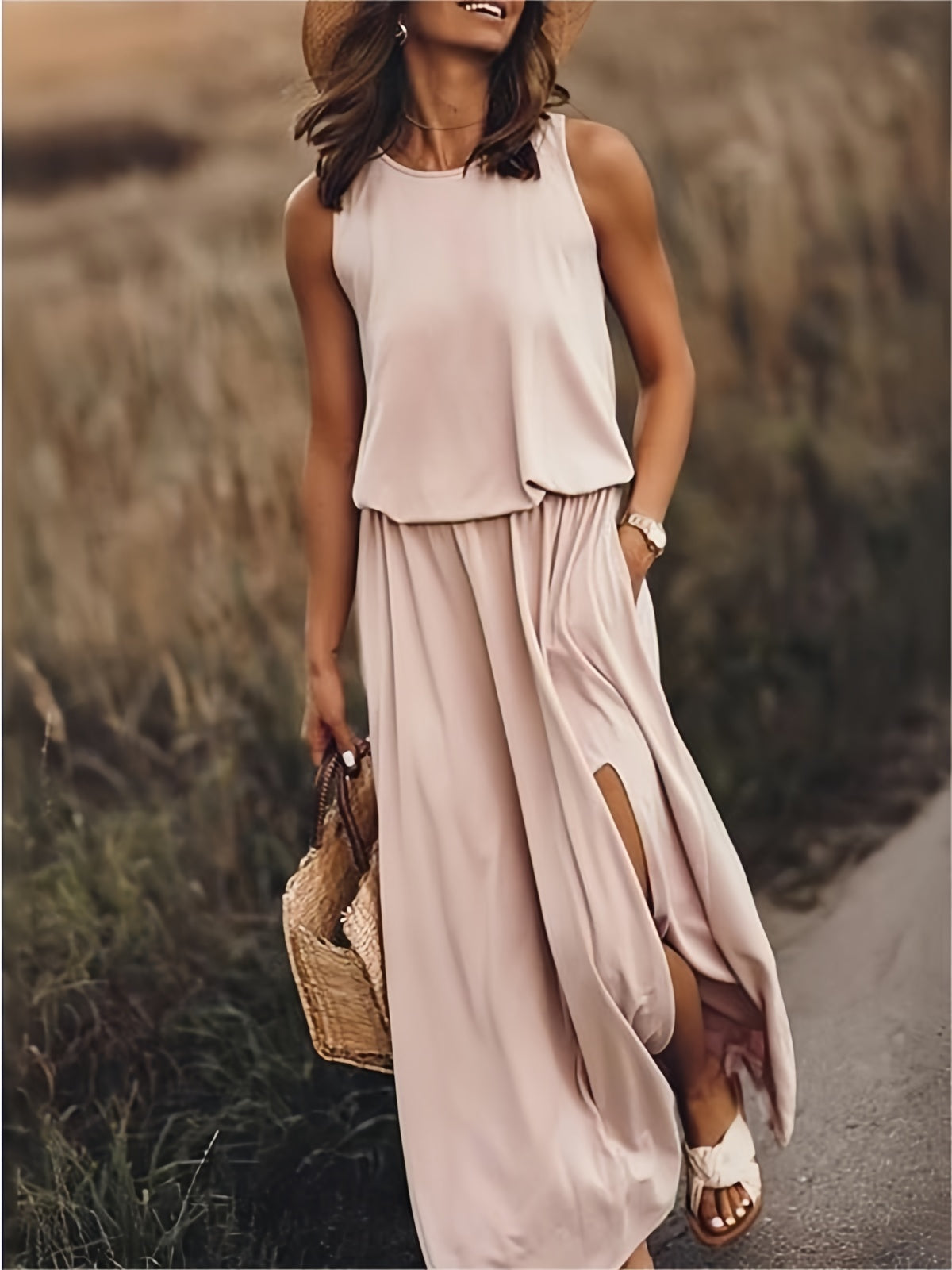Damen Maxikleid Modal Stilvolles Design