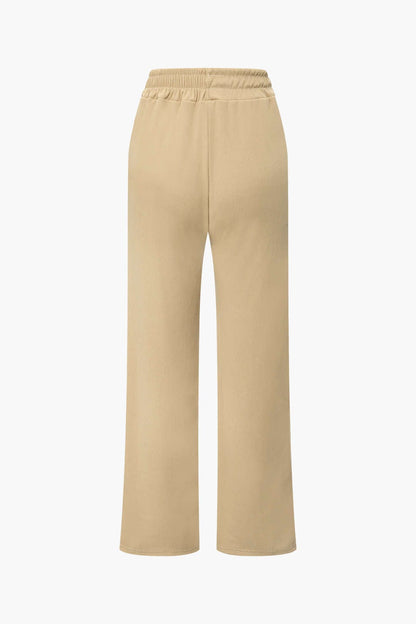 Damen Zweiteiler-Set Asymmetrisches Oberteil Weite Hose