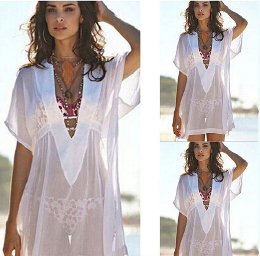 Damen Strandkleid Norvielle Sommerkleid Leicht - Norvielle