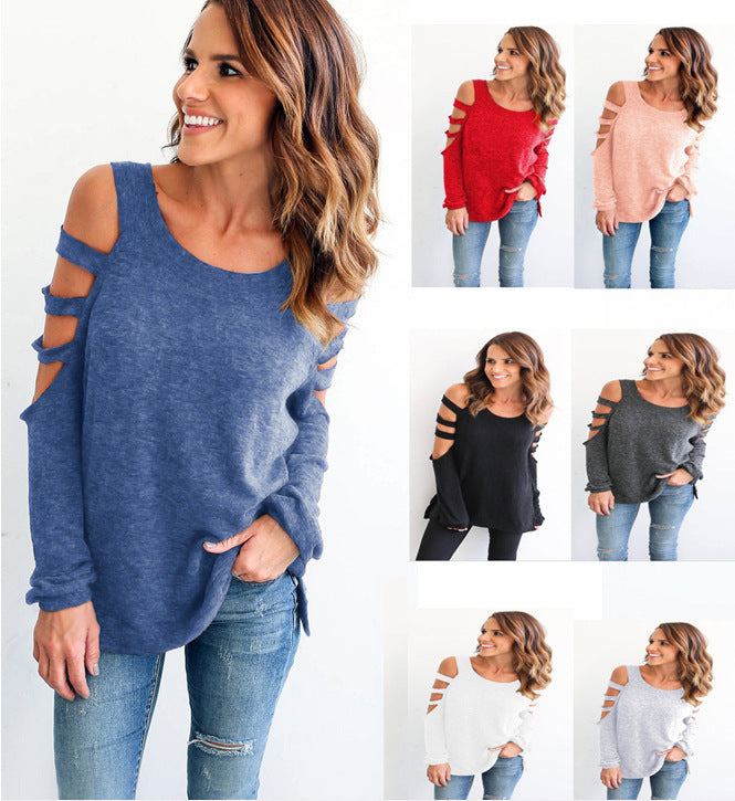 Damen Cut-Out Pullover Lässiger Schnitt Norvielle - Norvielle