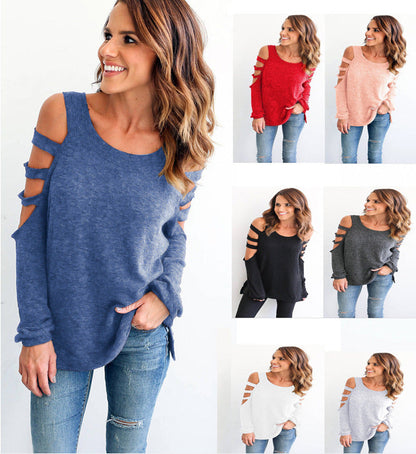 Damen Cut-Out Pullover Lässiger Schnitt Norvielle - Norvielle