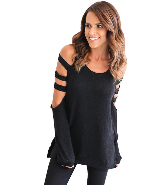 Damen Cut-Out Pullover Lässiger Schnitt Norvielle