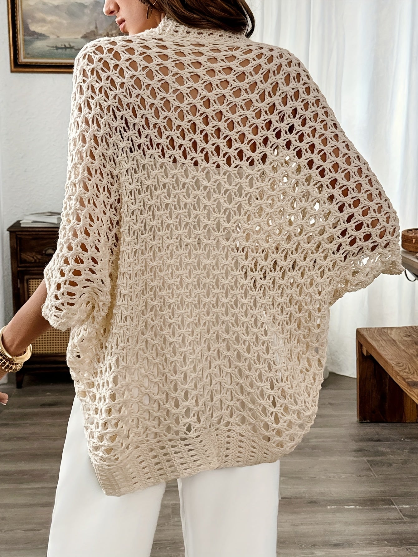Damen Wintercardigan Offen Drapiert
