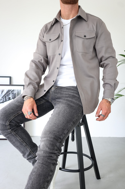 Herren Hemdjacke mit Brusttaschen