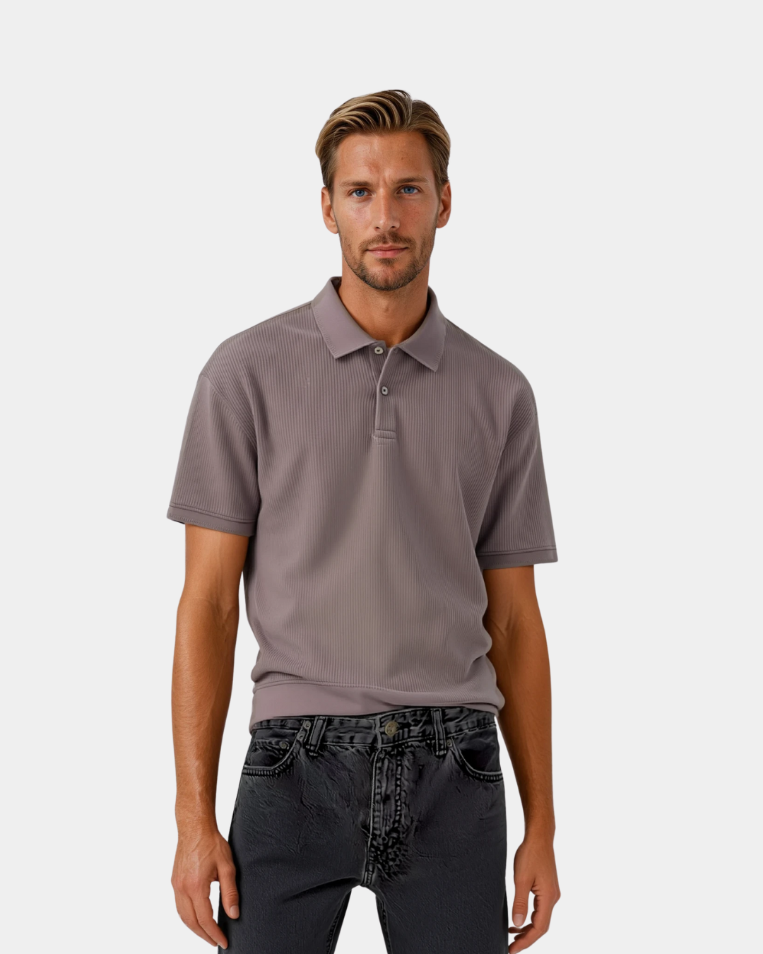 Herren Strickpoloshirt Strukturierter Look - Norvielle