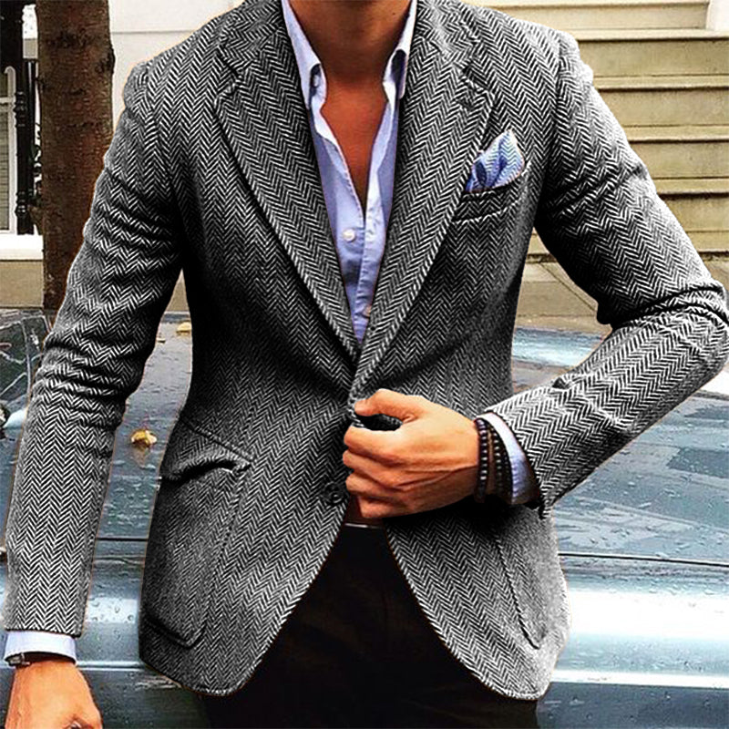 Herren Wildlederblazer Eleganter Zweiknopf-Look
