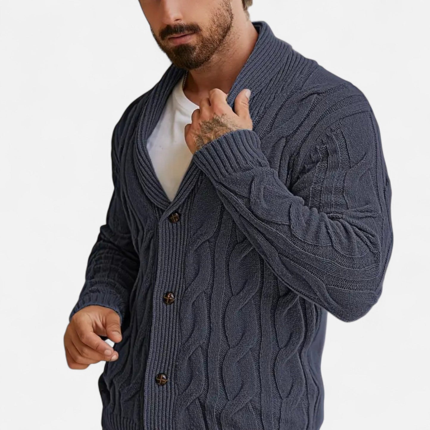 Herren Strickcardigan Klassisch mit Knöpfen