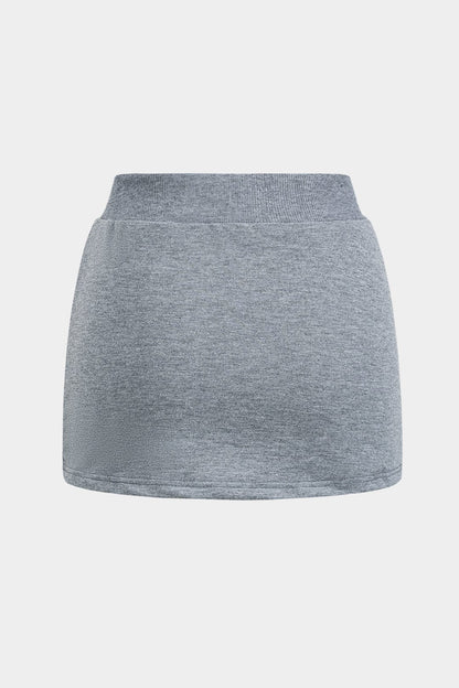 Damen Zweiteiler-Set One-Shoulder-Sweatshirt Minirock