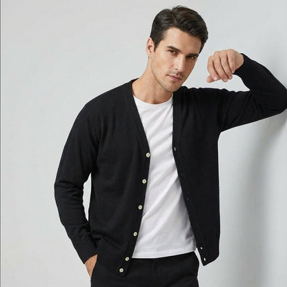 Herren Cardigan Gestrickt mit Vorderverschluss
