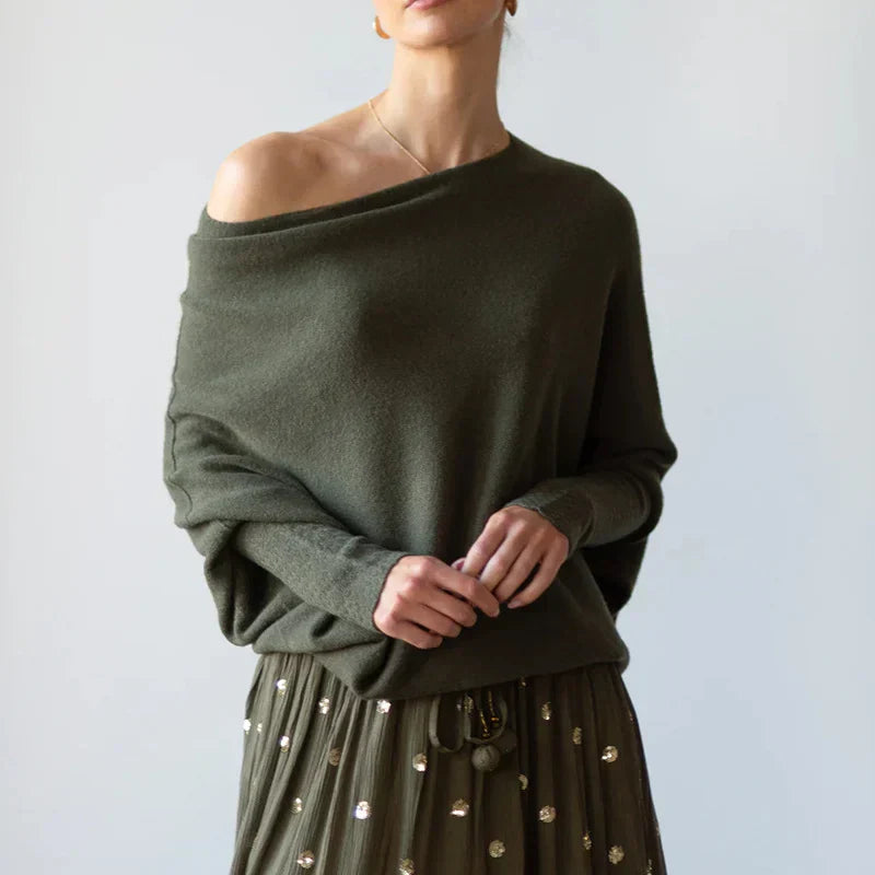 Norvielle Damen Asymmetrischer Pullover