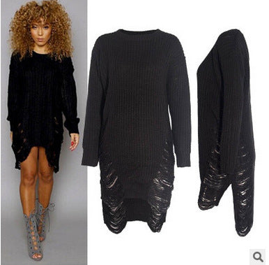Damen Oversized Strickkleid mit Cut-Out-Details Norvielle