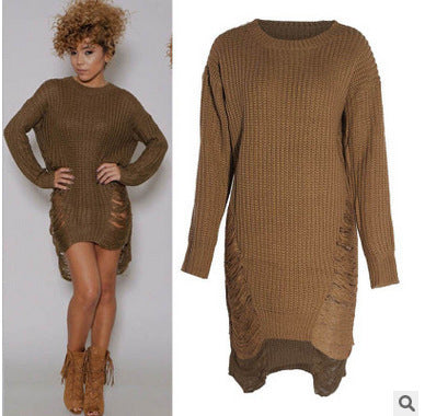 Damen Oversized Strickkleid mit Cut-Out-Details Norvielle
