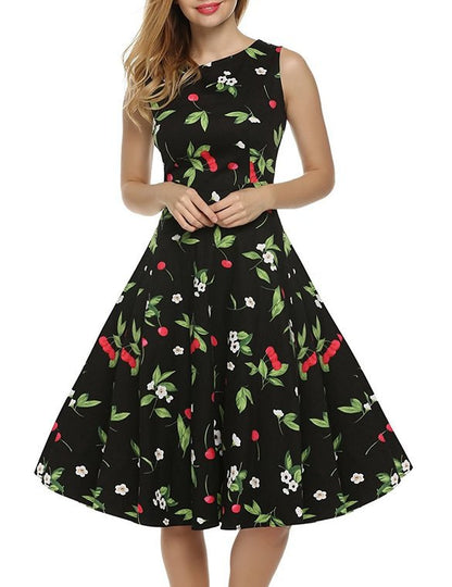 Damen A-Linien Kleid mit Floralmuster - Norvielle