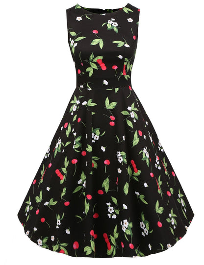 Damen A-Linien Kleid mit Floralmuster