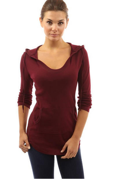 Damen Pullover V-Ausschnitt Hüftlang Norvielle