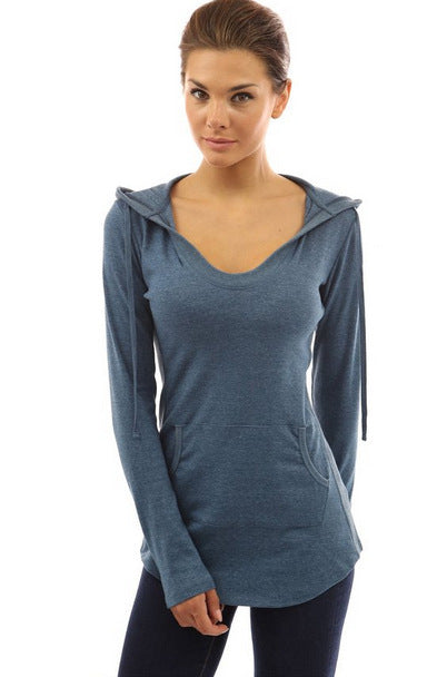 Damen Pullover V-Ausschnitt Hüftlang Norvielle