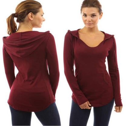 Damen Pullover V-Ausschnitt Hüftlang Norvielle