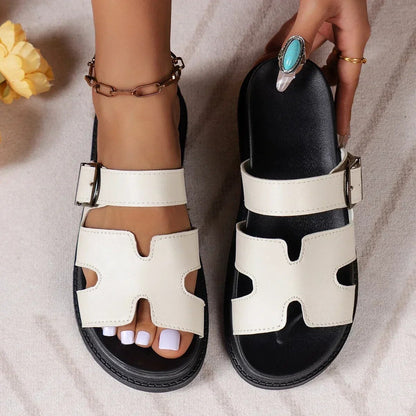 Elegante Milano Damen Slipper Italienischer Stil Leder