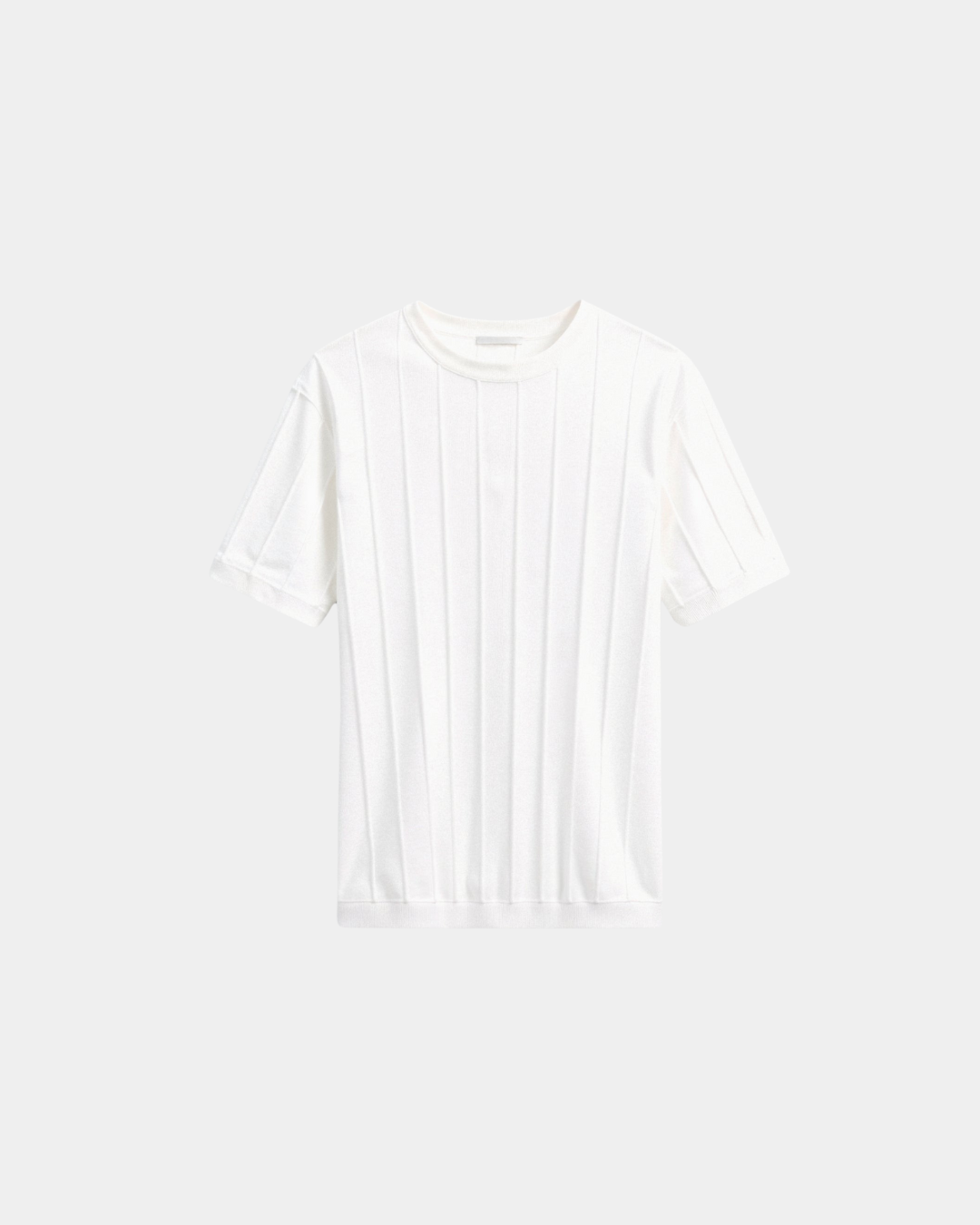 Herren Strickshirt Vertikal Rippstruktur Leicht Sommer