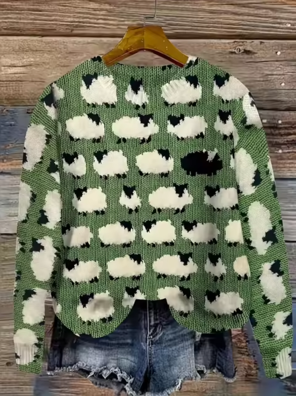 Norvielle Damen Gestrickter Pullover 3D-Druck