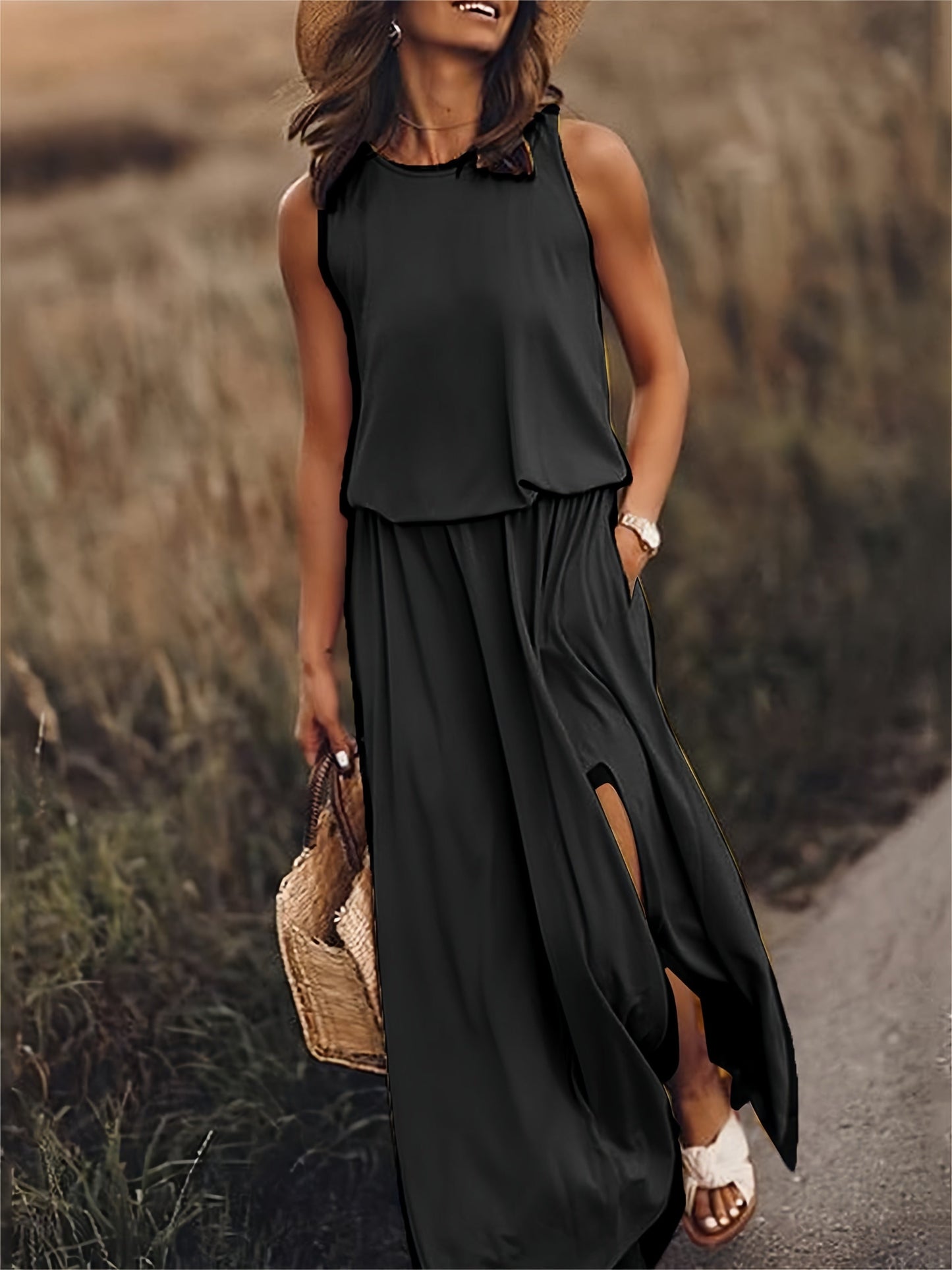 Damen Maxikleid Modal Stilvolles Design