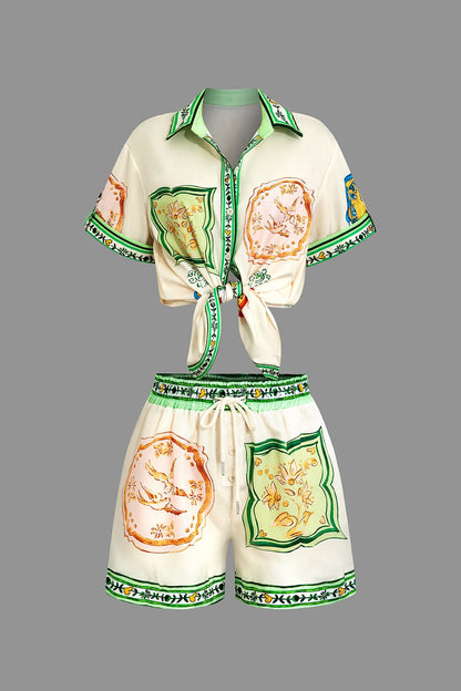 Elegantes Damen Zweiteiler-Set mit Print-Design