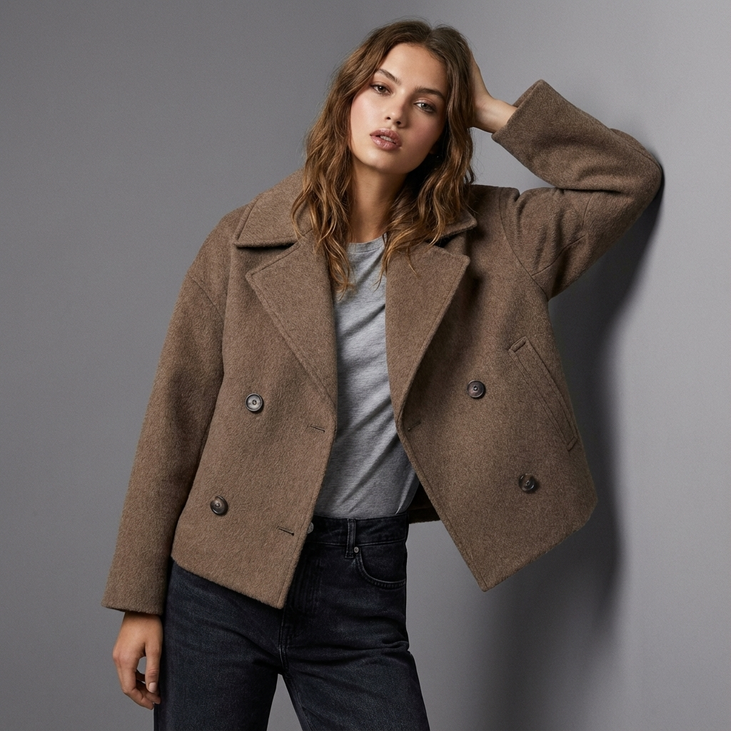 Damen Kurzjacke Reverskragen
