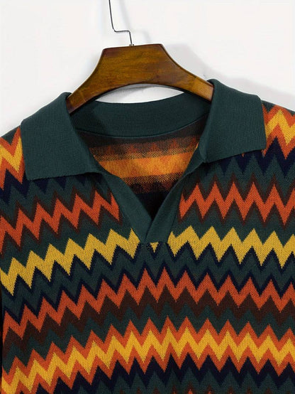 Retro Pullover Zickzackmuster