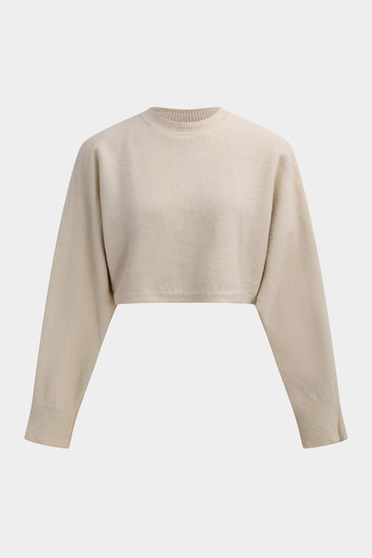 Shira Damen Strick Zweiteiler Crop Pullover Figurbetonter Rock