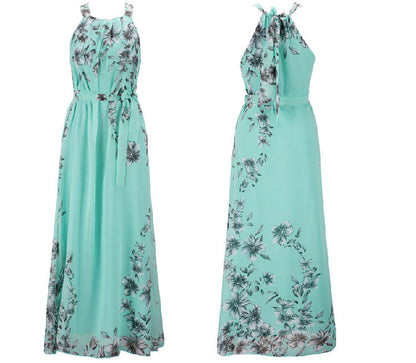 Damen Maxikleid Schulterfrei Floralmuster Norvielle