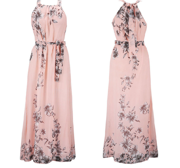 Damen Maxikleid Schulterfrei Floralmuster Norvielle