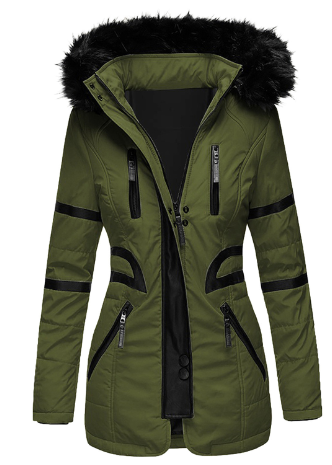 Norvielle Damen Winterjacke Wasserdicht Warm Schwarz - Norvielle